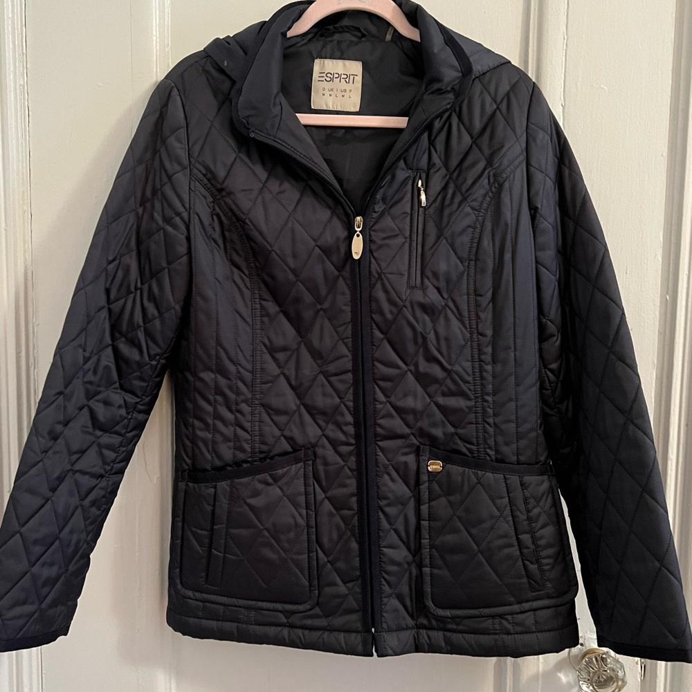 Vintage Esprit Navy Quilted Coat.